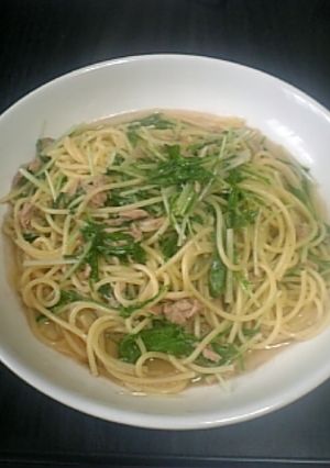 水菜のシャキシャキパスタ-レシピのメイン写真