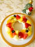 バウムクーヘンのXmasリースケーキ