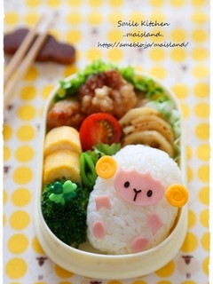 俵ひつじちゃんおにぎり*キャラ弁-レシピのメイン写真
