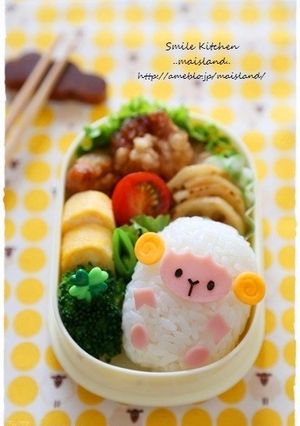 俵ひつじちゃんおにぎり＊キャラ弁-レシピのメイン写真