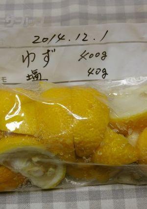 保存袋で作る「ゆず塩」-レシピのメイン写真