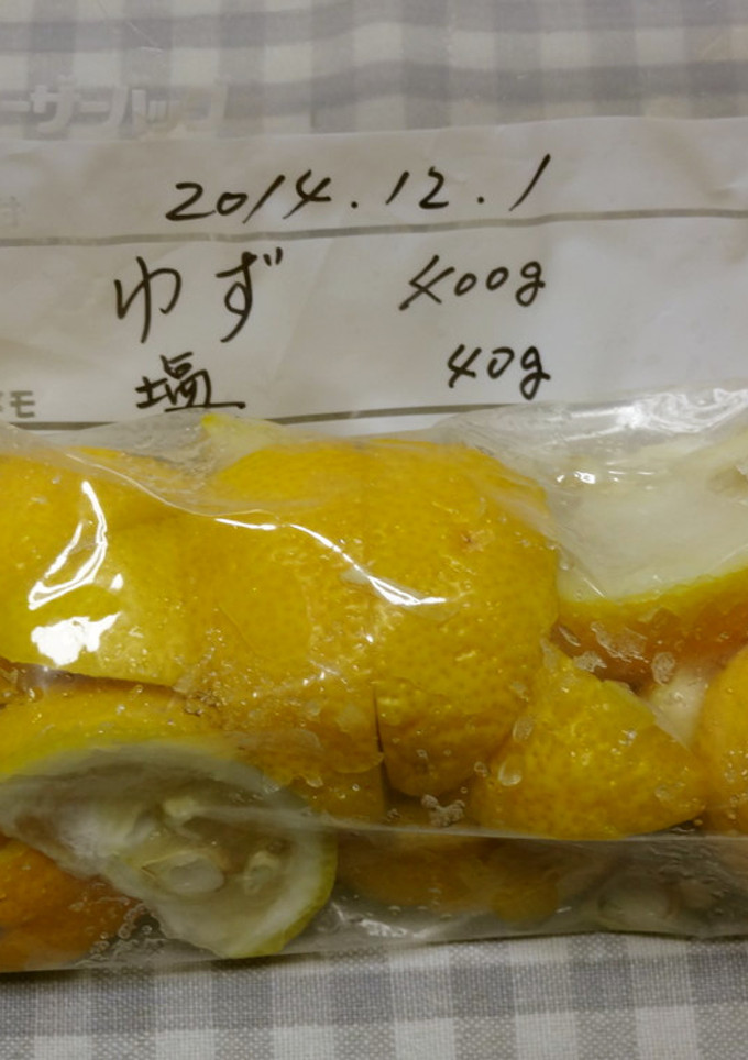 保存袋で作る「ゆず塩」-レシピのメイン写真