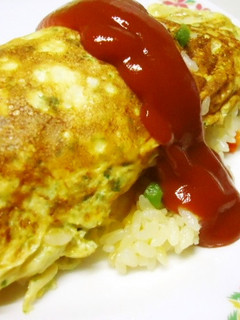 エビピラフ♪ふわとろ青のりタマゴオムレツ-レシピのメイン写真