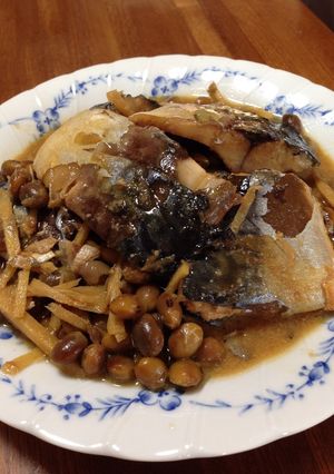 圧力鍋でサバの味噌煮（たまたま大豆入り）-レシピのメイン写真