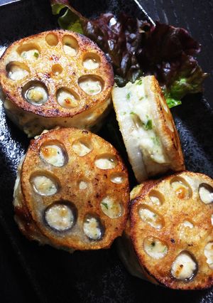 シャキシャキふわっふわ！れんこん挟み焼き-レシピのメイン写真