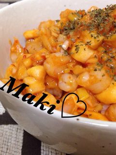 エビチリ節約丼-レシピのメイン写真