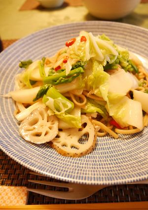 蓮根と白菜のペペロンチーノ-レシピのメイン写真
