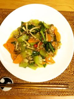 青梗菜とひき肉のとろとろ煮込みあんかけ-レシピのメイン写真