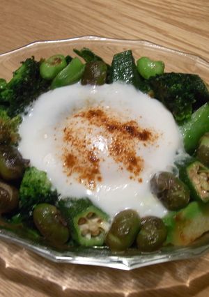緑野菜の巣ごもり卵-レシピのメイン写真