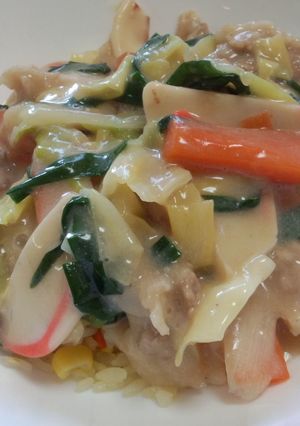 野菜もたっぷり☆ちゃんぽんかけエビピラフ-レシピのメイン写真