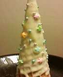 アイスコーンで作るクリスマスツリー