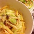 キャベツとベーコンの味噌クリームパスタ