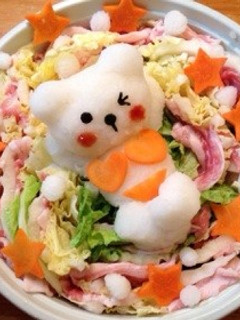 大根おろしアート鍋♪お色気くまさん♡-レシピのメイン写真