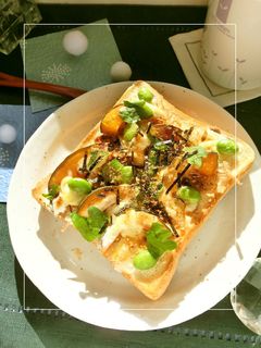 南瓜×枝豆のミルキー和トースト-レシピのメイン写真