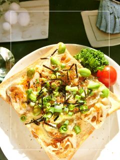 蓮根×枝豆×チーズの和トースト-レシピのメイン写真