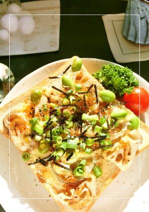 蓮根×枝豆×チーズの和トースト-レシピのメイン写真