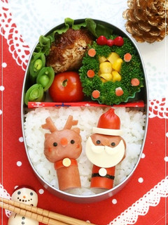 クリスマス サンタ&トナカイ キャラ弁-レシピのメイン写真
