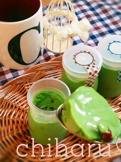 卵なし♡鍋不要♡とろーり濃い抹茶プリン♡-レシピのメイン写真