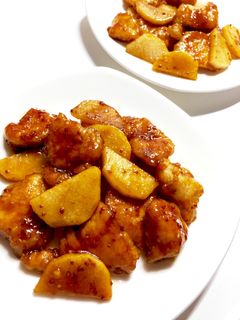 鶏胸肉と長芋のハニーマスタード炒め-レシピのメイン写真
