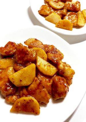鶏胸肉と長芋のハニーマスタード炒め-レシピのメイン写真
