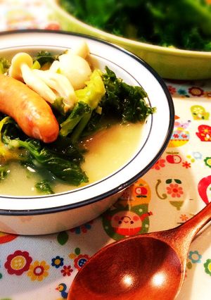 片手鍋のプチヴェール シチュー風スープ-レシピのメイン写真