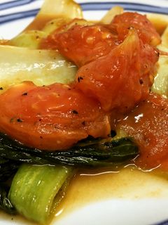 チンゲン菜・トマト簡単炒め-レシピのメイン写真