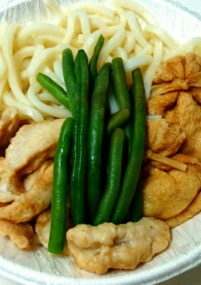 おでんの汁で作る★とり天といんげんの鍋風-レシピのメイン写真