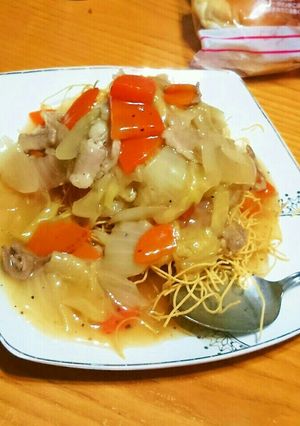 節約冷蔵庫野菜簡単絶品皿うどん＆八宝菜-レシピのメイン写真