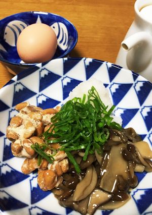 納豆なめこおろしグルグル？なめこは手作り-レシピのメイン写真
