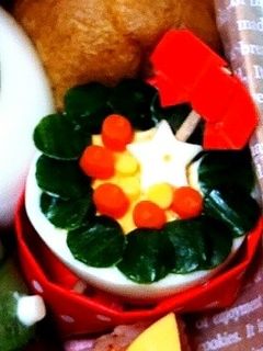 ゆで卵クリスマスリース-レシピのメイン写真