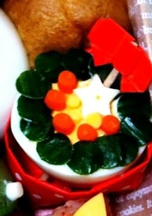 ゆで卵クリスマスリース-レシピのメイン写真