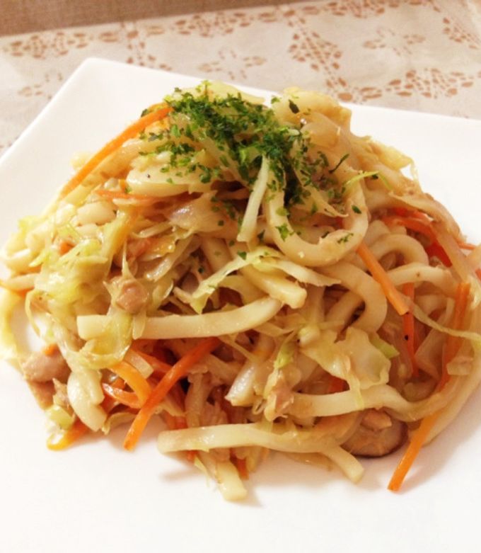 簡単!オイマヨで美味しい♡ツナ焼きうどん-レシピのメイン写真