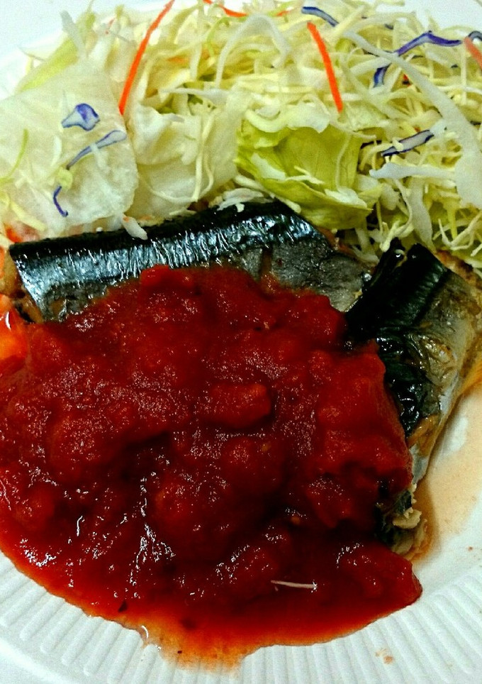 かけるトマトでさんまの塩焼きイタリアン風-レシピのメイン写真
