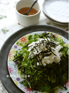さっぱり♪豆苗と長芋の梅サラダ-レシピのメイン写真