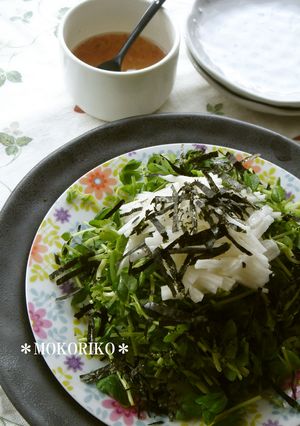 さっぱり♪豆苗と長芋の梅サラダ-レシピのメイン写真