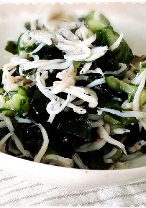 簡単❁しらすとわかめときゅうりの酢の物-レシピのメイン写真