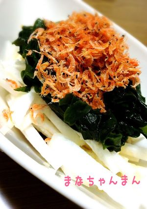 大根の桜エビ（あみえび）ワカメのせサラダ-レシピのメイン写真