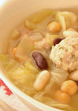 妊娠、授乳中に！ミートボール豆豆スープ-レシピのメイン写真