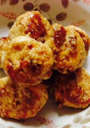 お弁当シリーズ、ゴマ入り鶏甘辛肉団子-レシピのメイン写真