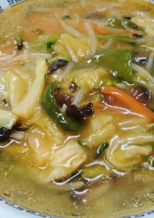 野菜炒め♪リメイク~餡かけラーメン!-レシピのメイン写真