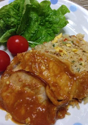 豚肉の甘辛味噌炒めのっけチャーハン-レシピのメイン写真