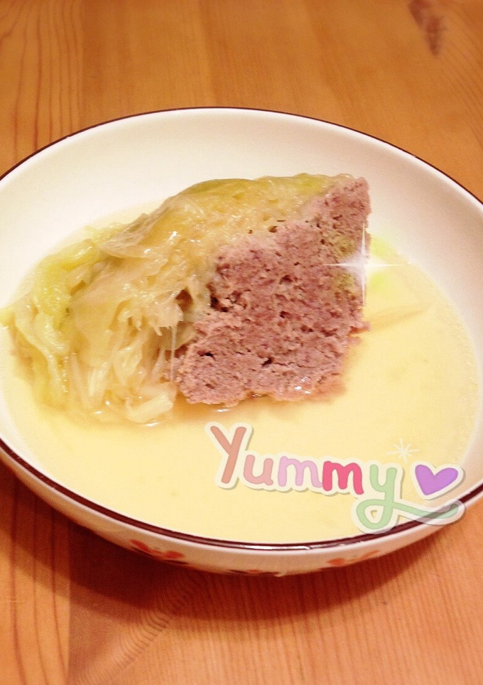 簡単♡丸ごとキャベツの肉詰めケーキ風♪-レシピのメイン写真