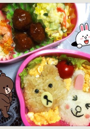 ブラウン★コニー★ラインキャラ弁-レシピのメイン写真