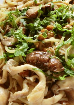 たっぷりきのこと紫蘇納豆のパスタ-レシピのメイン写真