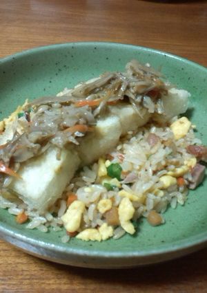 野菜ダレが素敵！豆腐ステーキかけ炒飯♪-レシピのメイン写真