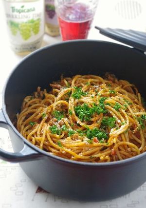 ワンポットパスタ　ミートソース-レシピのメイン写真