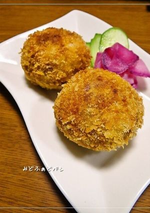 ごま高菜が入った✿味噌風味✿里芋コロッケ-レシピのメイン写真