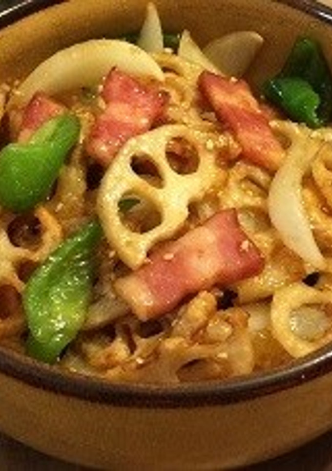 簡単副菜☆蓮根とベーコンのさっぱり炒め-レシピのメイン写真