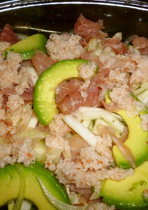 かぶ　アボカド　玉ねぎ　カニ缶　サラダ-レシピのメイン写真