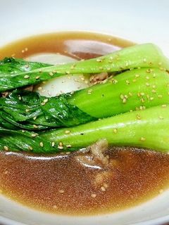 牛こま肉とチンゲン菜のオイスターソース煮-レシピのメイン写真